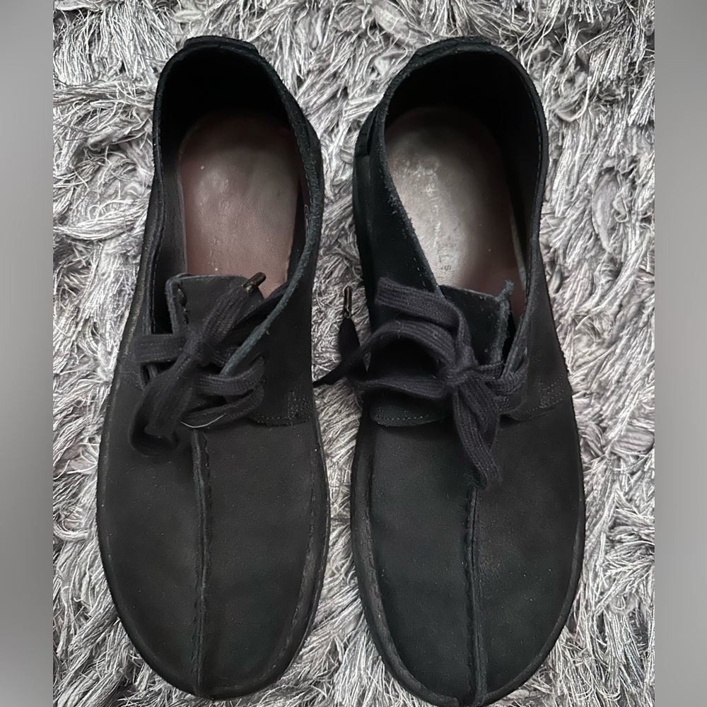 Clark’s Originals Men’s Desert Trek Black Suede Boots Crepe Soles 8 M/EU 41 GUC